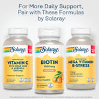 Solaray Biotina 1000mcg Pastillas Masticables - Complemento con Vitamina A - Sabor Naranja Natural