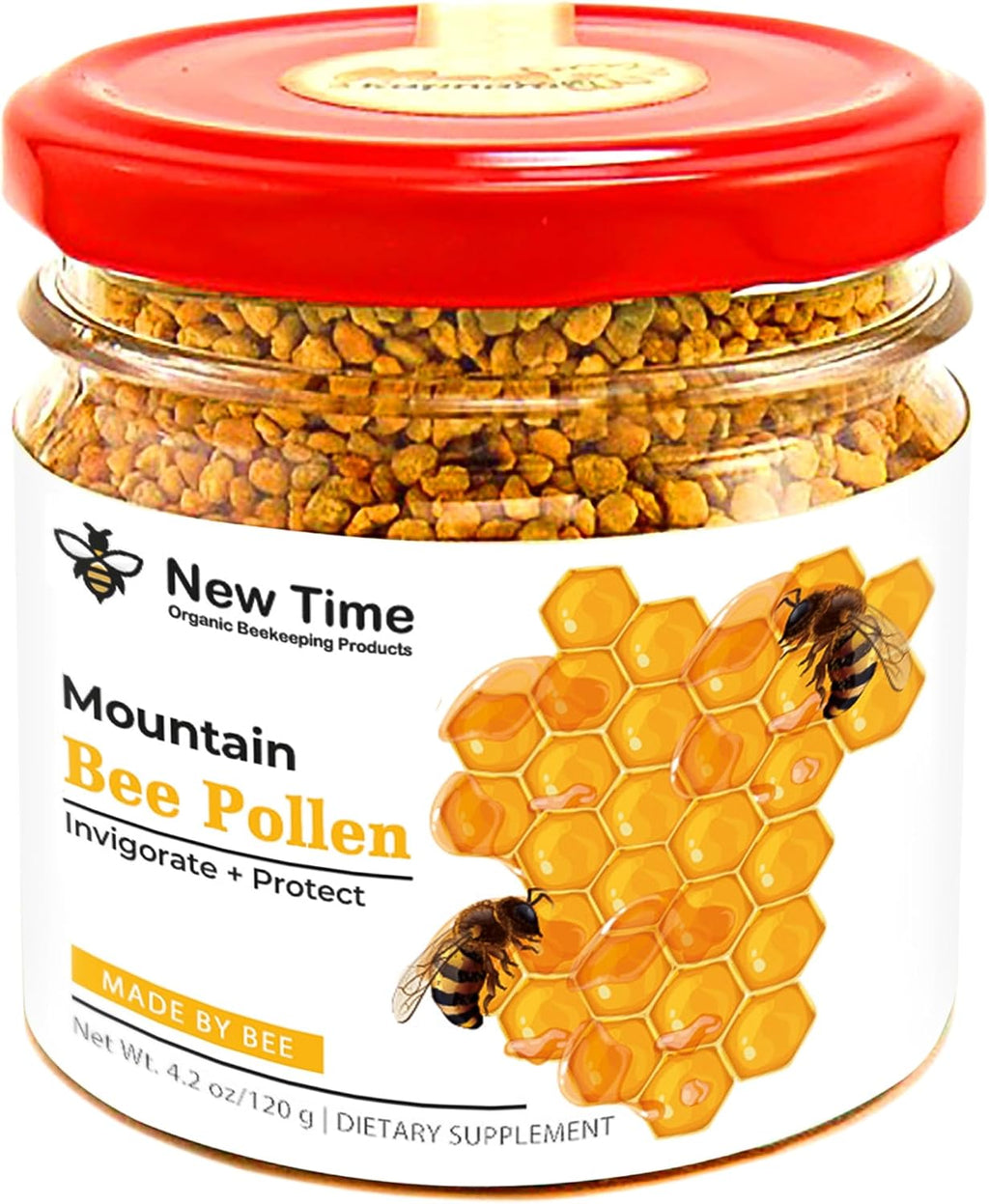 Gránulos de Polen de Abeja Orgánico para Mujeres - Complemento Alimenticio - Impulso de Energía Matutina 120g