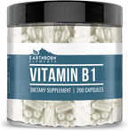 Earthborn Elements Vitamina B1 (Tiamina Mononitrato) - 200 Cápsulas, Pura y sin Aditivos