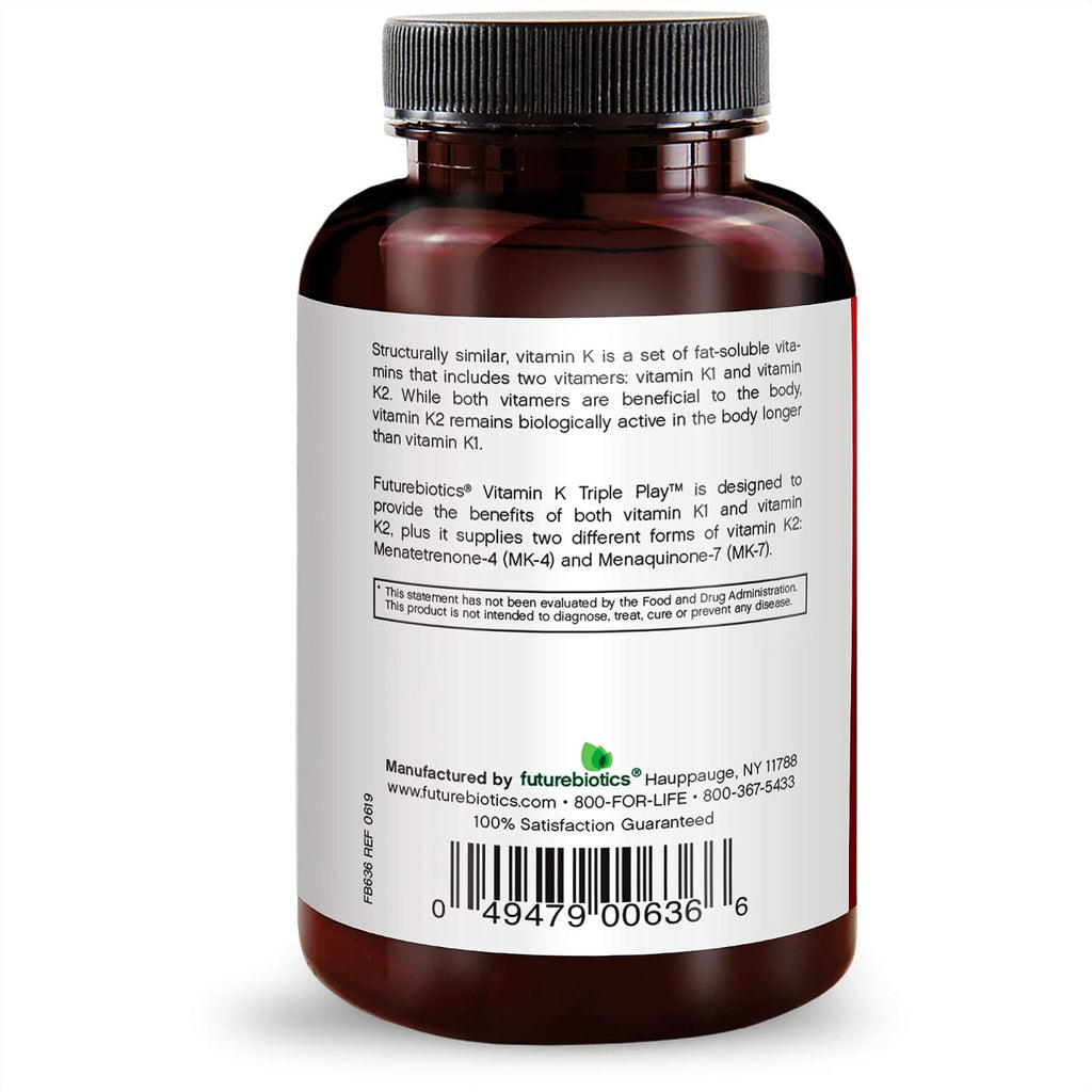 Vitamin K Triple Play Futurebiotics 60 Cápsulas