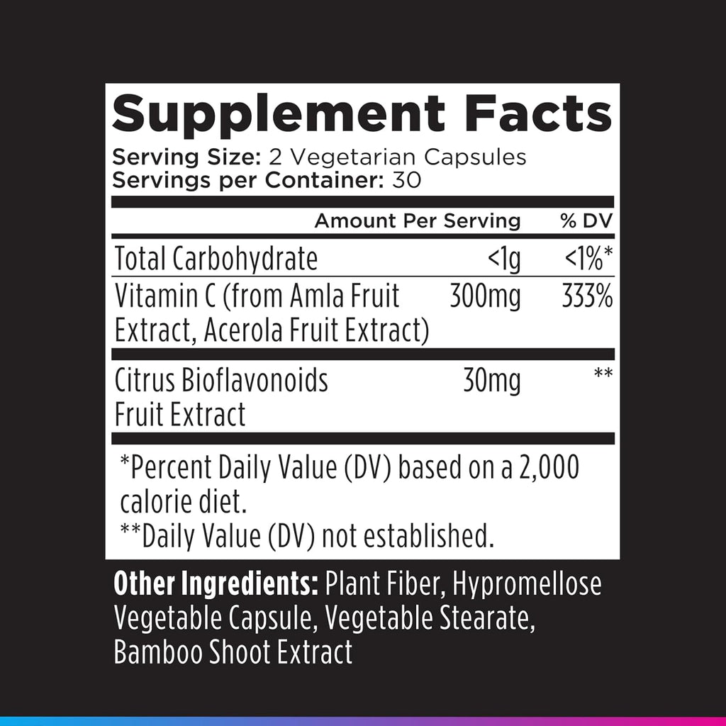 Livingood Daily Vitamina C 3 en 1 a Base de Alimentos Integrales con Acerola y Amla y Bioflavonoides Cítricos, 60 Cápsulas