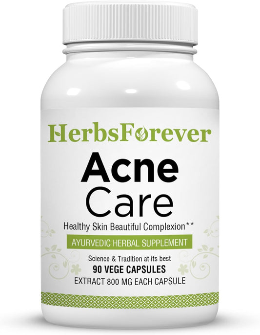 Acne Care ACNIL | Suplemento Natural Ayurvédico para una Piel Limpia y Equilibrada | Control del Acné y Exceso de Sebo | 90 Cápsulas Veganas de 800 mg