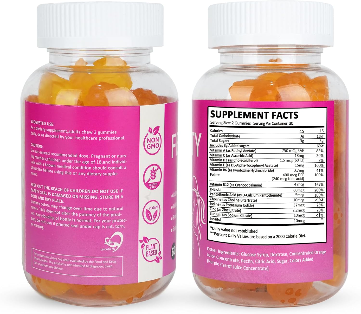 Laicuherb Gominolas de Fertilidad para Mujer - Apoyo al Equilibrio Hormonal y Concepción - Vitaminas Prenatales con Myo-Inositol y Ácido Pantoténico - 60 Gominolas