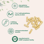 Micro Ingredients TUDCA Bile Salts 2,000mg Supplement, 240 Cápsulas | Complejo 7 en 1 con NAC, Cardo Mariano, Glutatión, Diente de León y Alcachofa
