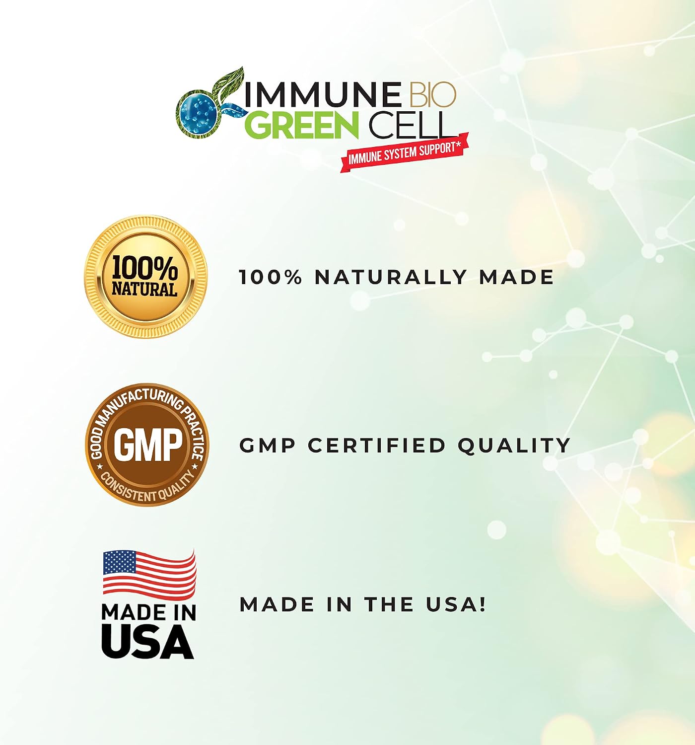 Immune Bio Green Cell - 2 Pack (2 x 240 ml) - Suplemento Líquido con Vitamina C, Carqueja, Romero y Llantén Mayor - No-GMO, Vegano, Sin Gluten