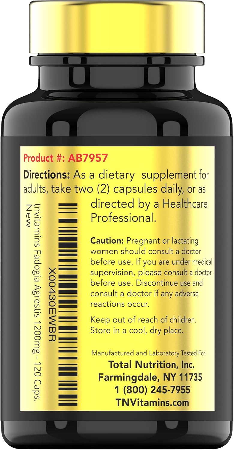 Fadogia Agrestis 1200 mg - 120 Cápsulas | Extracto Ultra Potente para Hombres