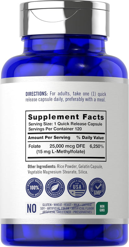 Carlyle L-Metilfolato 15 mg | 120 Cápsulas | – La formación normal de las células sanguíneas. – Image 2