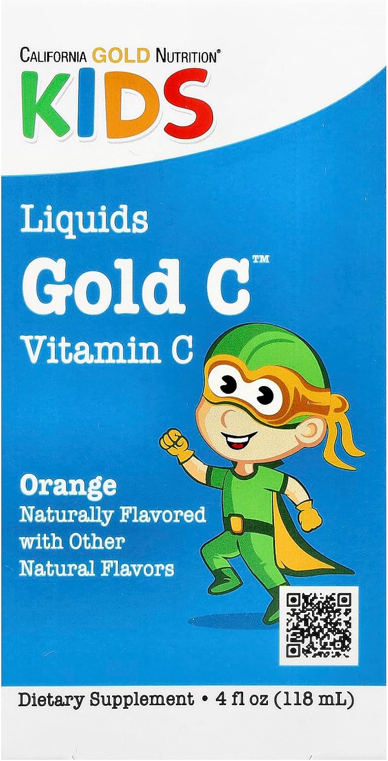 California Gold Nutrition Kids Gold C™, Vitamina C Líquida, Naranja, 118 ml