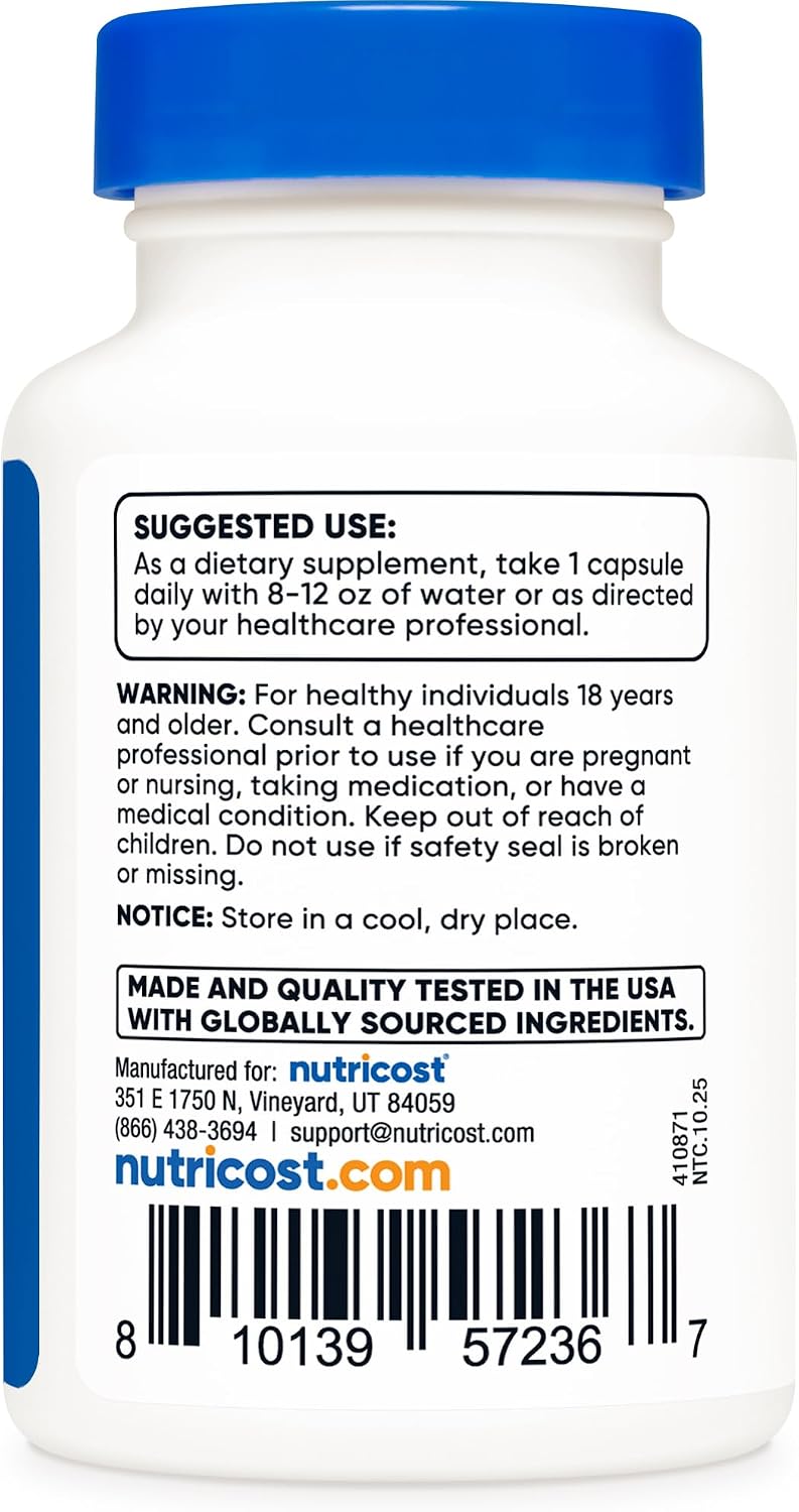 Cápsulas de Dihidroberberina Nutricost (200 mg, 60 cápsulas) - Metabolito de Berberina