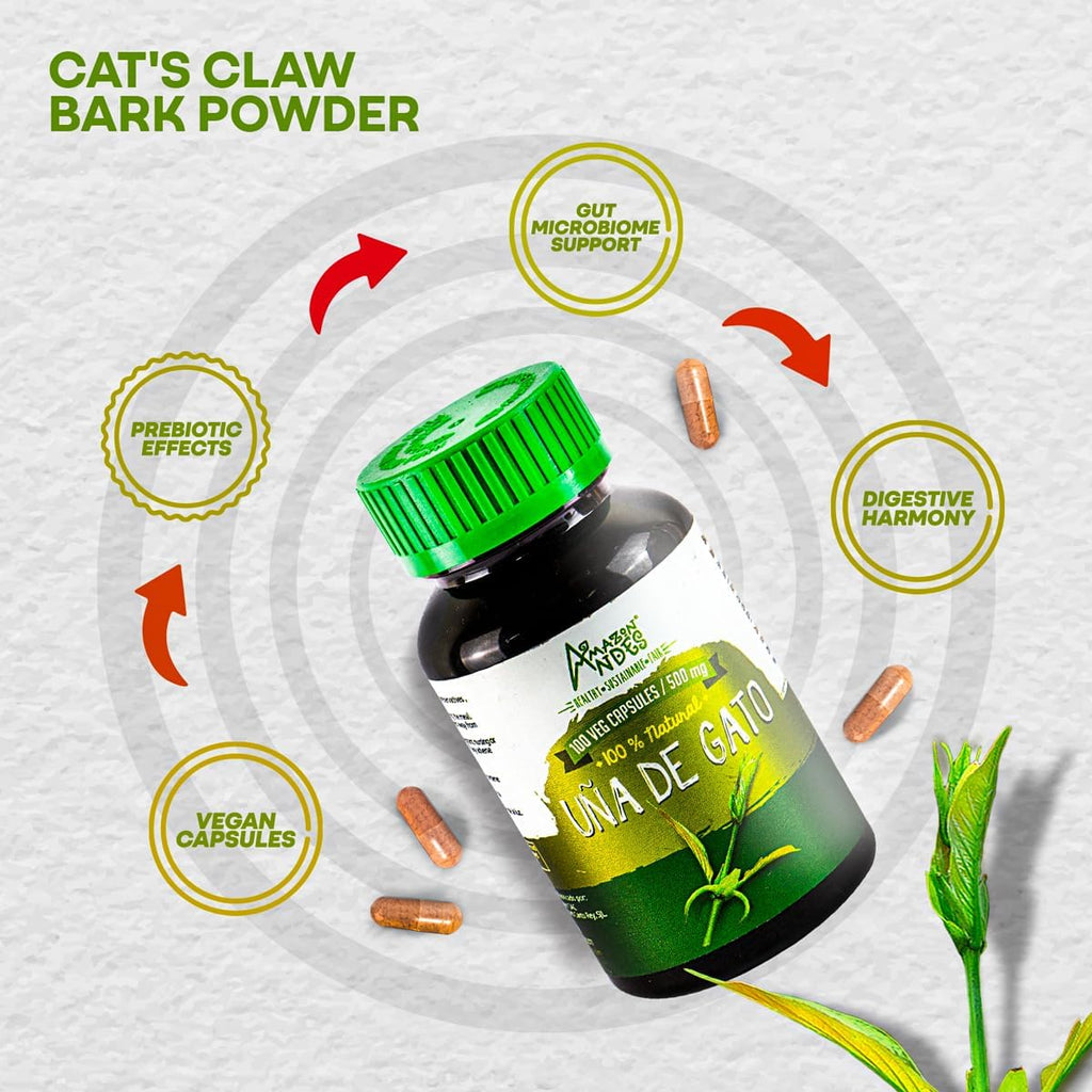 Cat's Claw (Uña de Gato) Cápsulas de 1000mg - Complemento Alimenticio Vegano