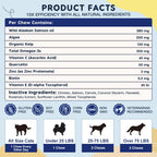 Omega 3 para Perros con Aceite de Salmón, 120 Masticables - Apoyo para Piel, Pelaje y Articulaciones