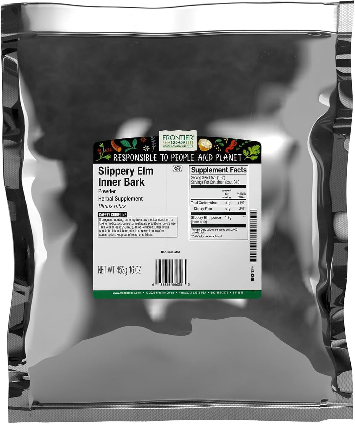 Frontier Co-op Corteza Interior de Olmo Resbaladizo Silvestre Molida - 454 g (1 lb) – Image 1