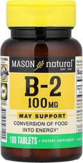 MASON NATURAL Vitamina B-2, 100 mg, 100 tabletas