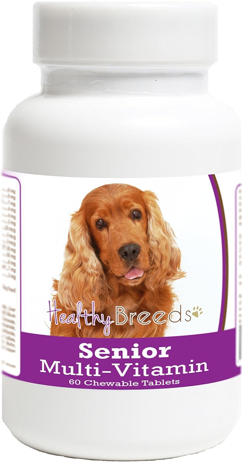 Healthy Breeds Vitaminas y Minerales para Perros Senior - Sabor a Hígado - 60 Comprimidos Masticables