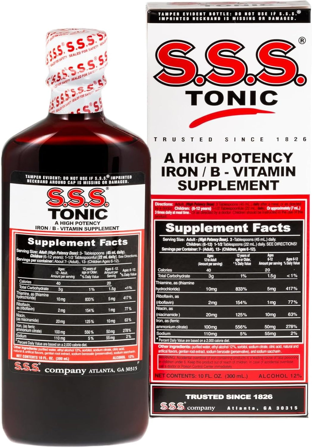 S.S.S. Tonic, Complemento de Hierro y Vitaminas B, Alta Potencia, 296 ml