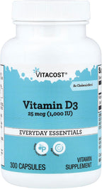 Vitacost Vitamin D3 (Cholecalciferol) 1000 IU - 300 Capsules