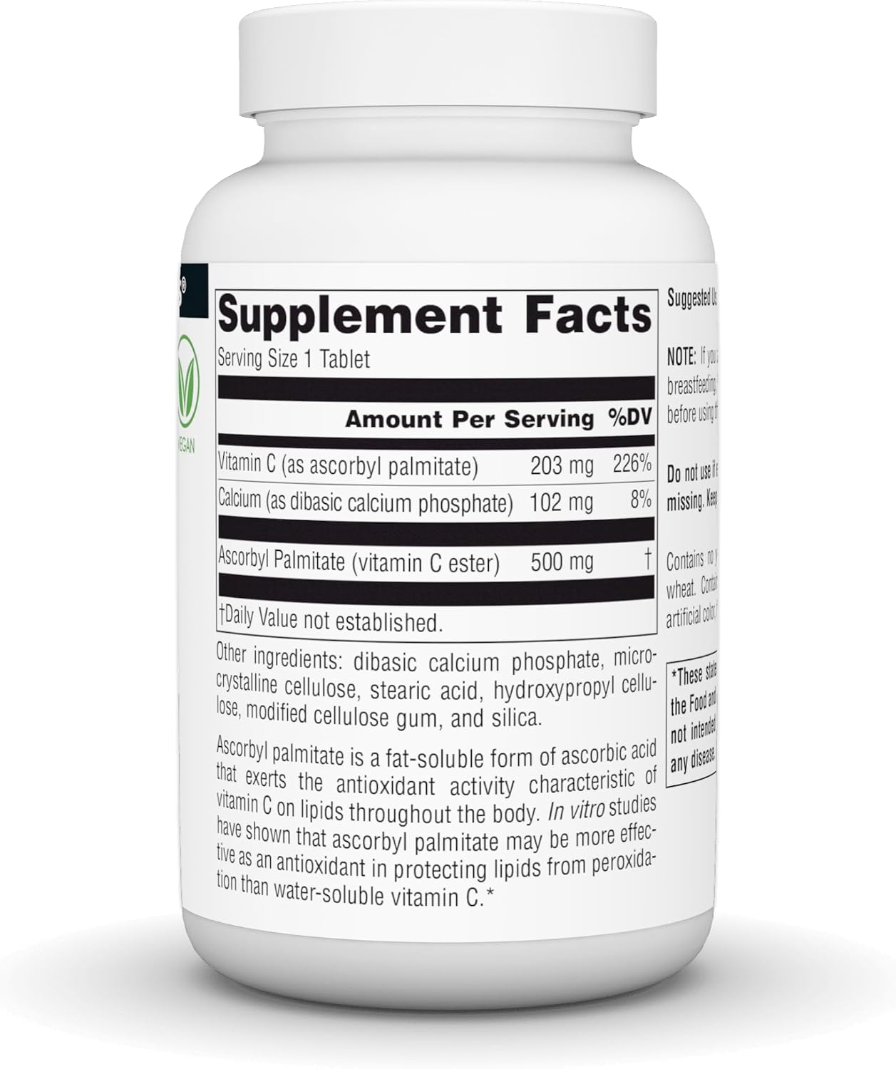 Source Naturals Ascorbyl Palmitate 500mg - Vitamina C Liposoluble en Comprimidos, 90 uds