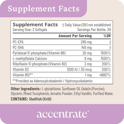 Accentrate110 - Suplemento de Enfoque con – DHA (ácido docosahexaenoico) : contribuye al mantenimiento de la – Image 5