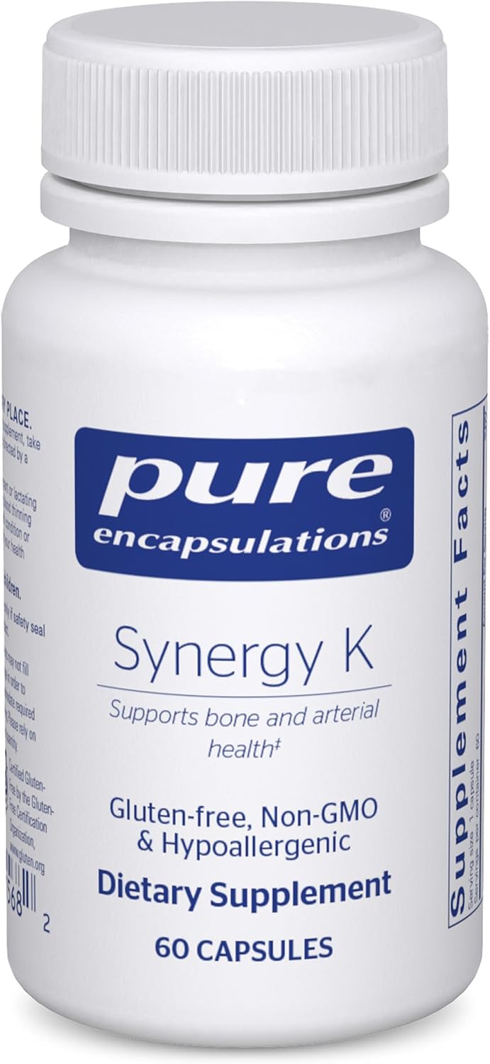 Pure Encapsulations Synergy K - Vitamina D3, K1 y K2 - 60 Cápsulas