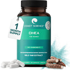 Coast Science DHEA para Mujeres - 25mg de Extracto de Ñame Silvestre, 90 Cápsulas