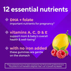 Vitafusion Prenatal Gummies - Vitaminas Prenatales en Gominolas, Sabor Frambuesa Limón, 90 Unidades