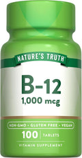 Nature's Truth Vitamina B12 1000 mcg | 100 Tabletas | Vegano, Sin Gluten