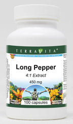 TerraVita Pimienta Larga 4:1 Extracto - 450 mg, 100 Cápsulas