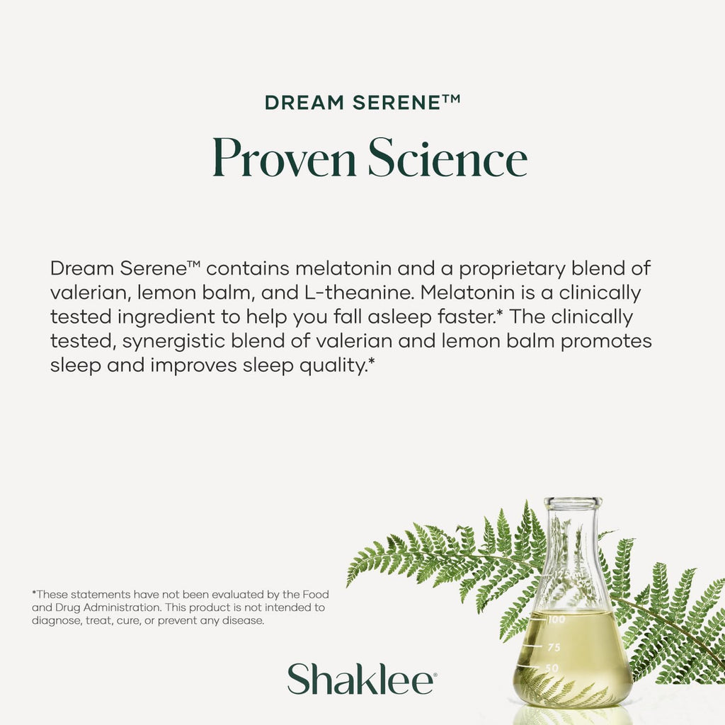 Shaklee Dream Serene - Ayuda para Dormir con Melatonina, Valeriana, Melisa y L-Teanina, 30 Softgels