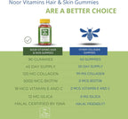 Noor Vitamins Gominolas de Biotina, Colágeno y Sílice para Cabello, Piel y Uñas - 90 Gominolas
