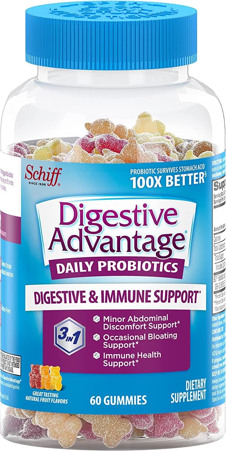 Schiff Sustenex Probiotic Gummies Assorted Fruit Flavor - 60 Gummies
