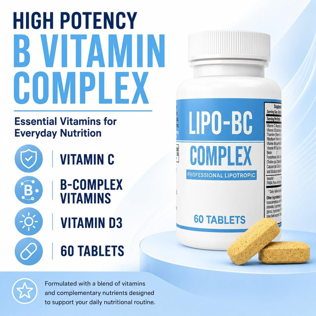 LIPO-BC B-Complex - 2 Bottles of 60 Caplets (120 total)