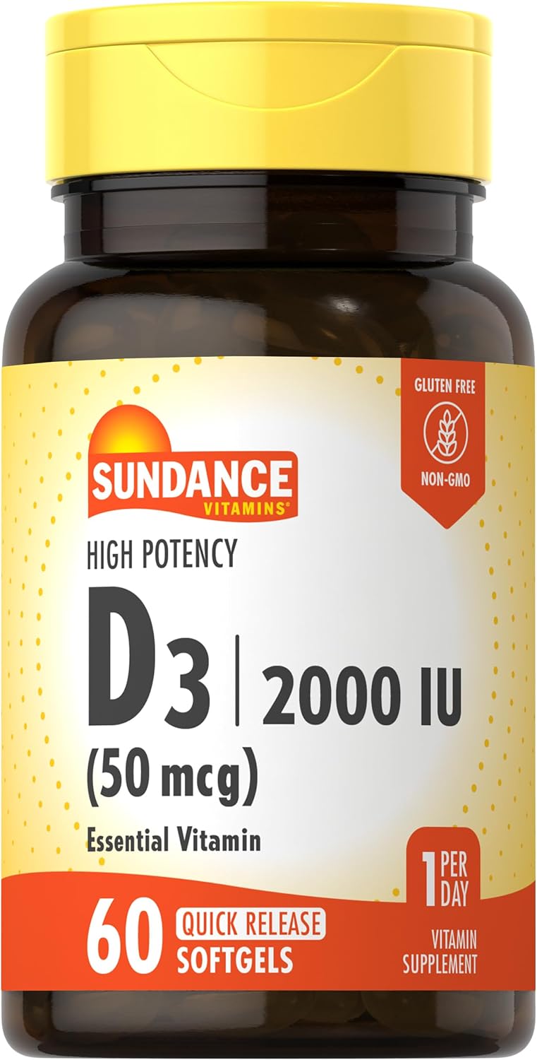 Sundance Vitamina D3 1000 IU 300 Cápsulas Blandas - No-GMO, Sin Gluten