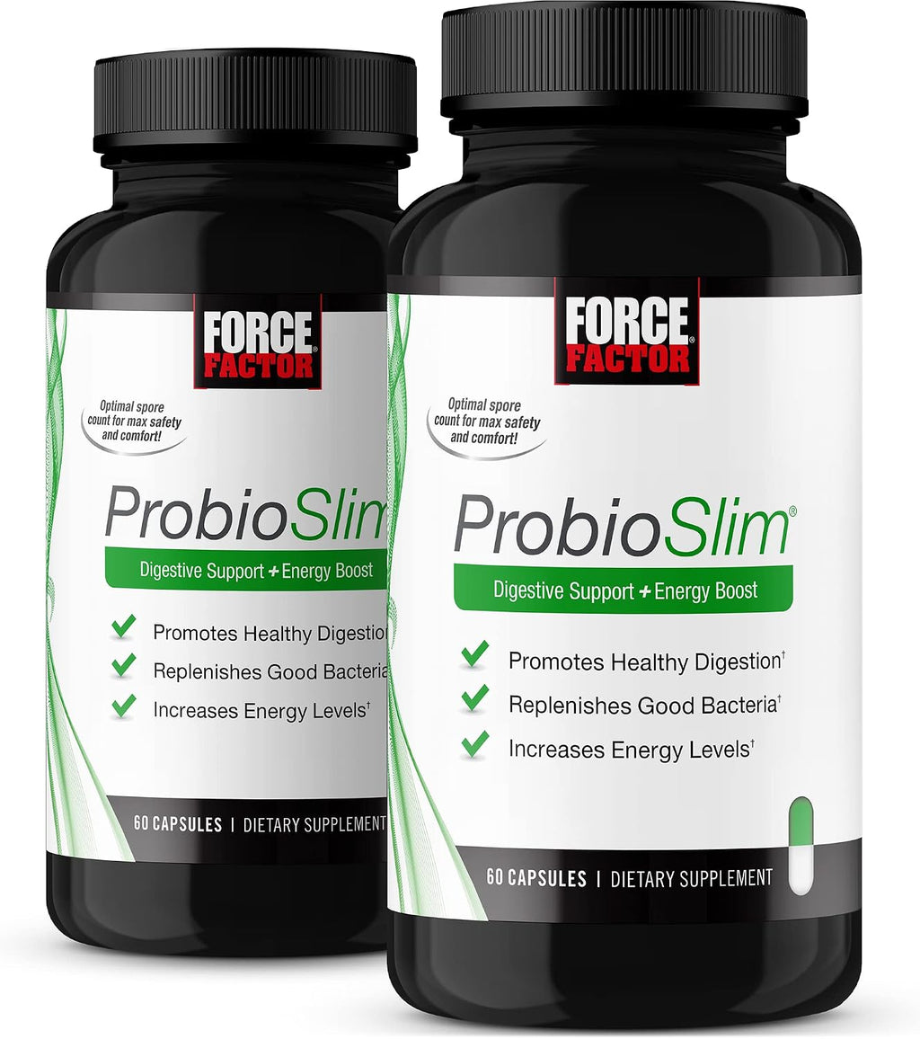 Force Factor ProbioSlim Probiótico con Extracto de Té Verde, 120 Cápsulas (2 Envases)