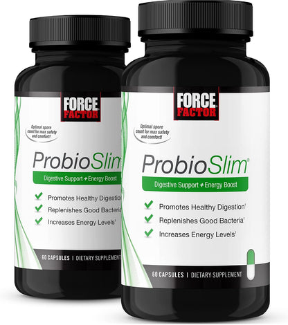 Force Factor ProbioSlim Probiótico con Extracto de Té Verde, 120 Cápsulas (2 Envases) – Image 1