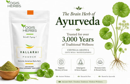 YOGIS HERBS Vallarai en polvo - Centella Asiatica (Gotu Kola) - Tradición Ayurvédica – Image 6