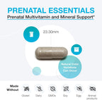 XYMOGEN Prenatal Essentials - Multivitamínico Prenatal con 5-MTHF y Nutrientes Esenciales - Suave para el Estómago - Vegetariano - 150 Cápsulas