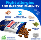 Probióticos para Perros - Apoya la Salud Digestiva, Piel con Picor, Alergias, Inmunidad, Equilibrio de Levaduras - Probióticos para Perros y Enzimas Digestivas con Prebióticos - Reduce Diarrea, Gases - 70 Masticables Probióticos para Perros