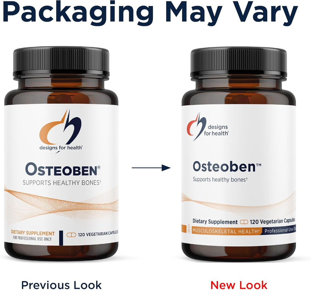 Designs for Health Osteoben - Bone Support Formula with Soy-Free Genistein Complex - Bone Vitamin Supplement with Vitamin D, K, Zinc, Calcium, and Magnesium (120 Capsules)