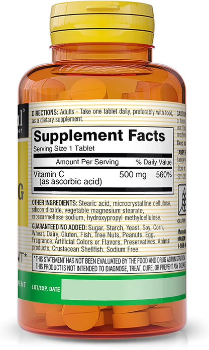 MASON NATURAL Vitamina C 500 mg - 100 – La formación normal de colágeno para el funcionamiento normal de los vasos – Image 2