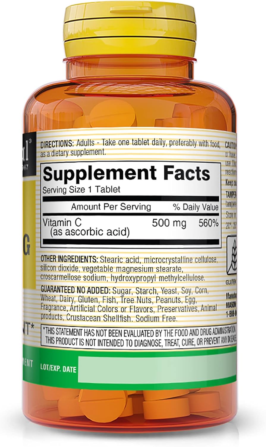 MASON NATURAL Vitamina C 500 mg – 100 Comprimidos