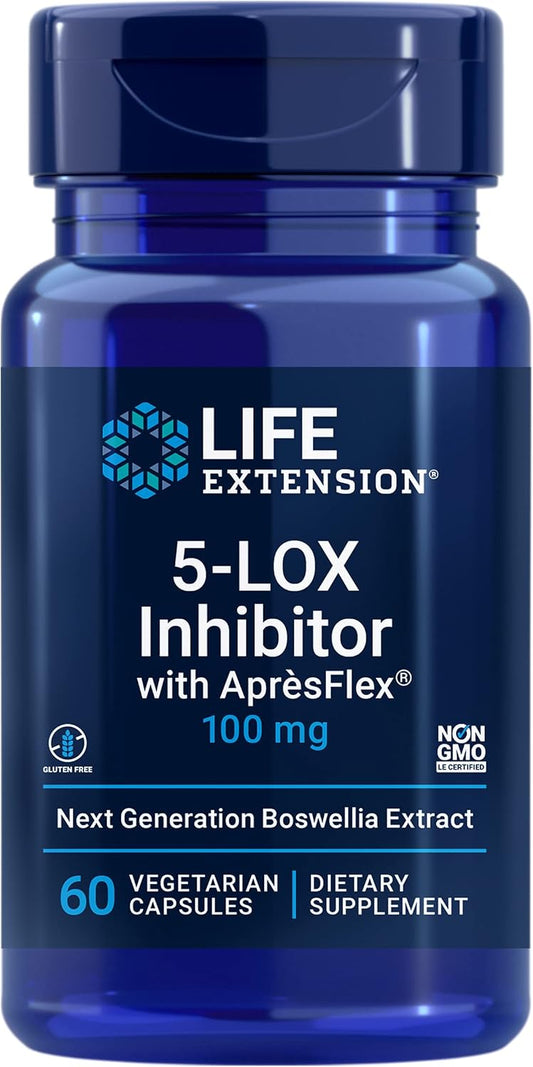 Life Extension 5-LOX Inhibitor con AprèsFlex®, 100 mg, Extracto estandarizado de Boswellia serrata, 60 cápsulas