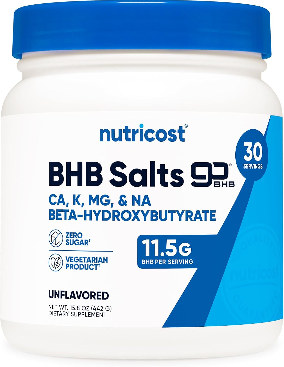 Nutricost Keto BHB Cetonas Exógenas 4-en-1, 30 Servicios (Sin Sabor)
