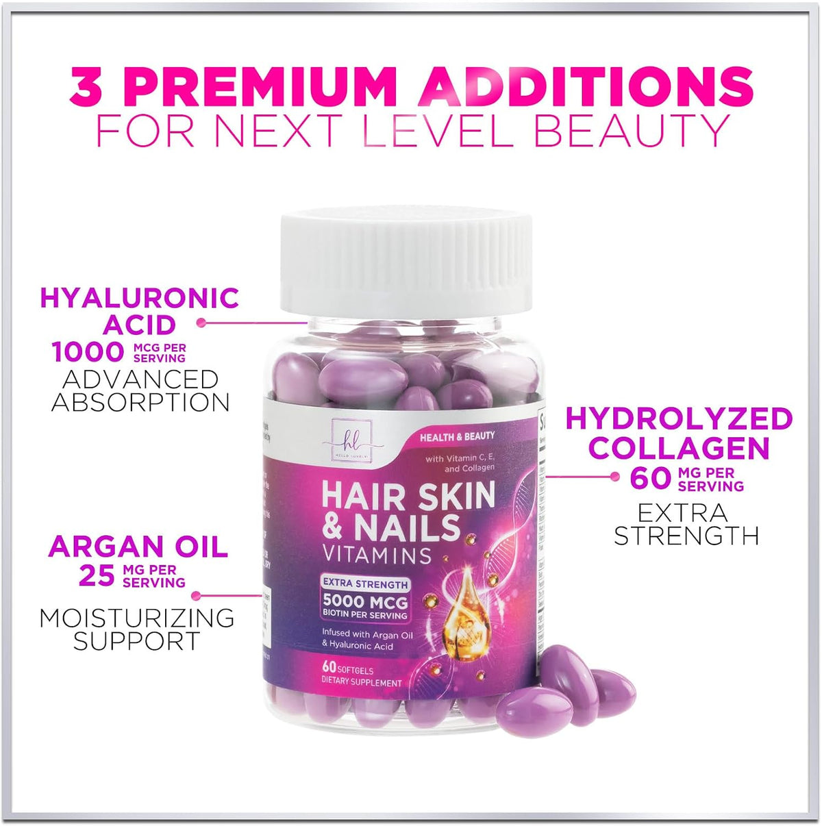 Vitaminas para el Cabello con Biotina, – La biotina contribuye al mantenimiento de la piel en condiciones normales. – Image 5