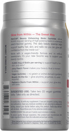 NeoCell Biotina 10000 mcg Gominolas para Cabello, Piel y Uñas, Sabor Melocotón (72 unidades)