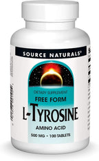 Source Naturals L-Tirosina - Complemento alimenticio de aminoácido libre - 100 comprimidos