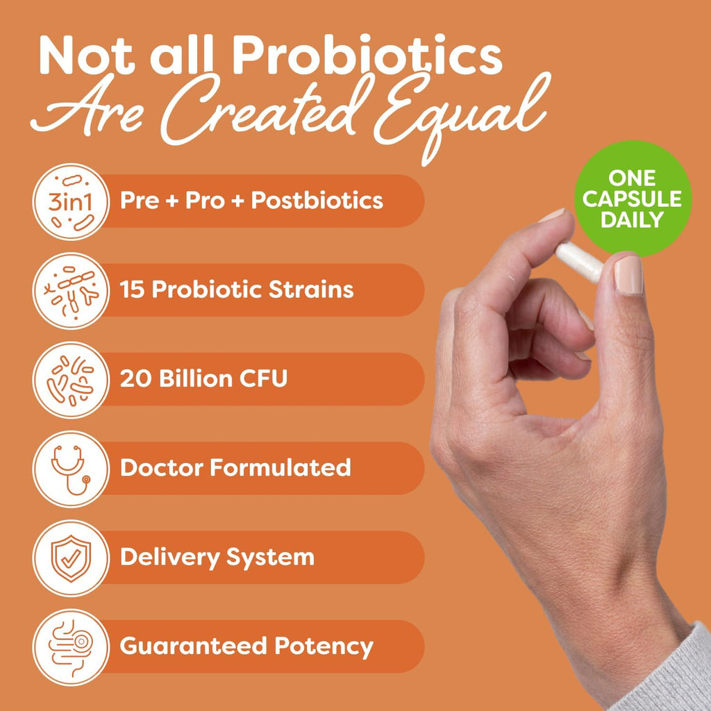 Probulin Total Care Probiótico - 20.000 Millones de UFC - 30 Cápsulas Veganas