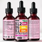 NUSAVA (Pack de 2) Gotas Líquidas de Vitamina B12 5000mcg - B12 Sublingual con B6 y Complejo B - Gotas de Metilcobalamina B12 para Mujeres y Hombres - Suplemento Vegano, No Transgénico, Sabor a Frutas (59 ml, 80 Porciones)