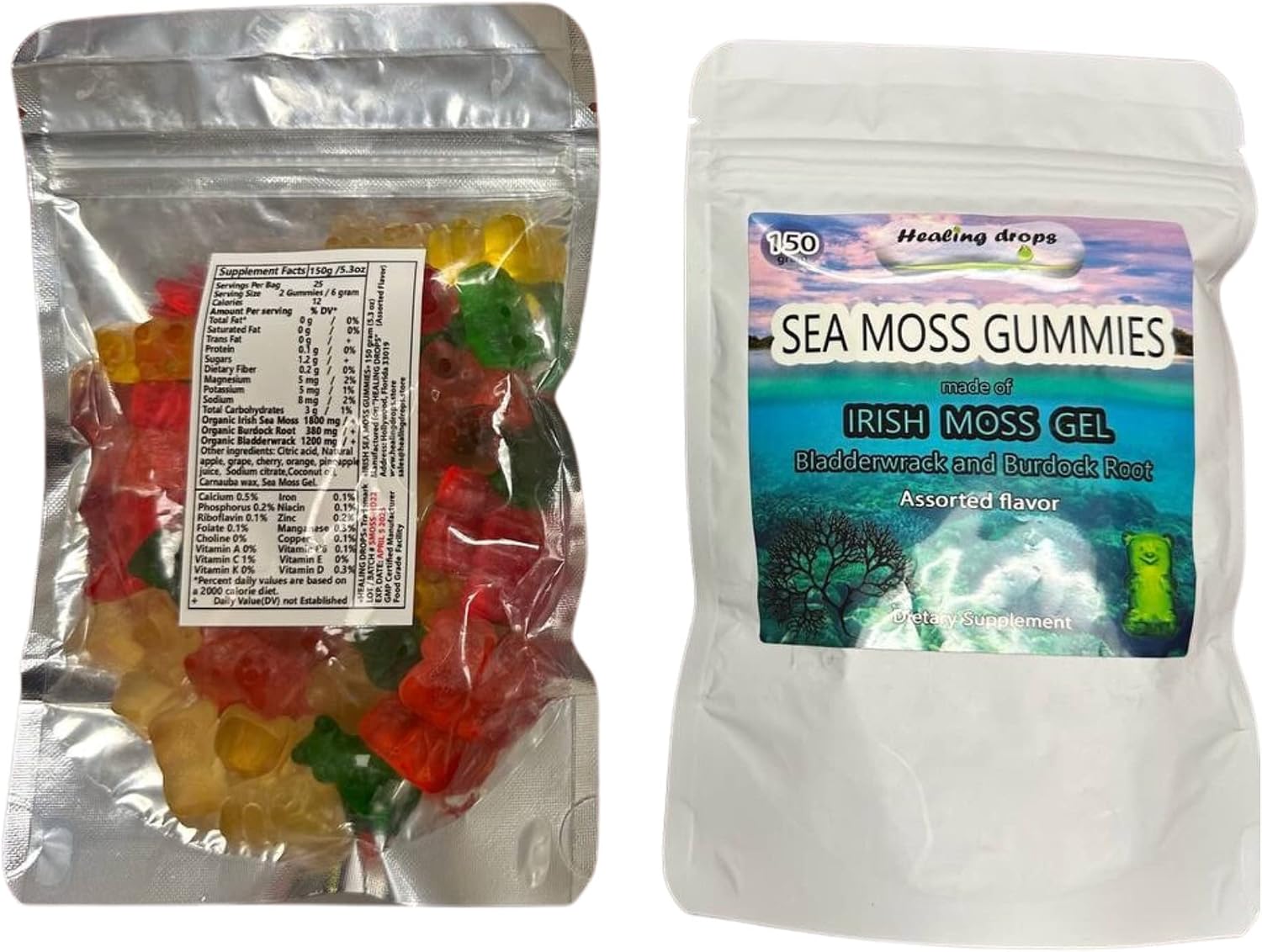 Sea Moss Gummies - Irish Sea Moss con Bladderwrack y Burdock Root | Vegano y Orgánico