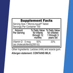 Superior Source Vitamina D3 Bebé - 100 tabletas MicroLingual de disolución instantánea