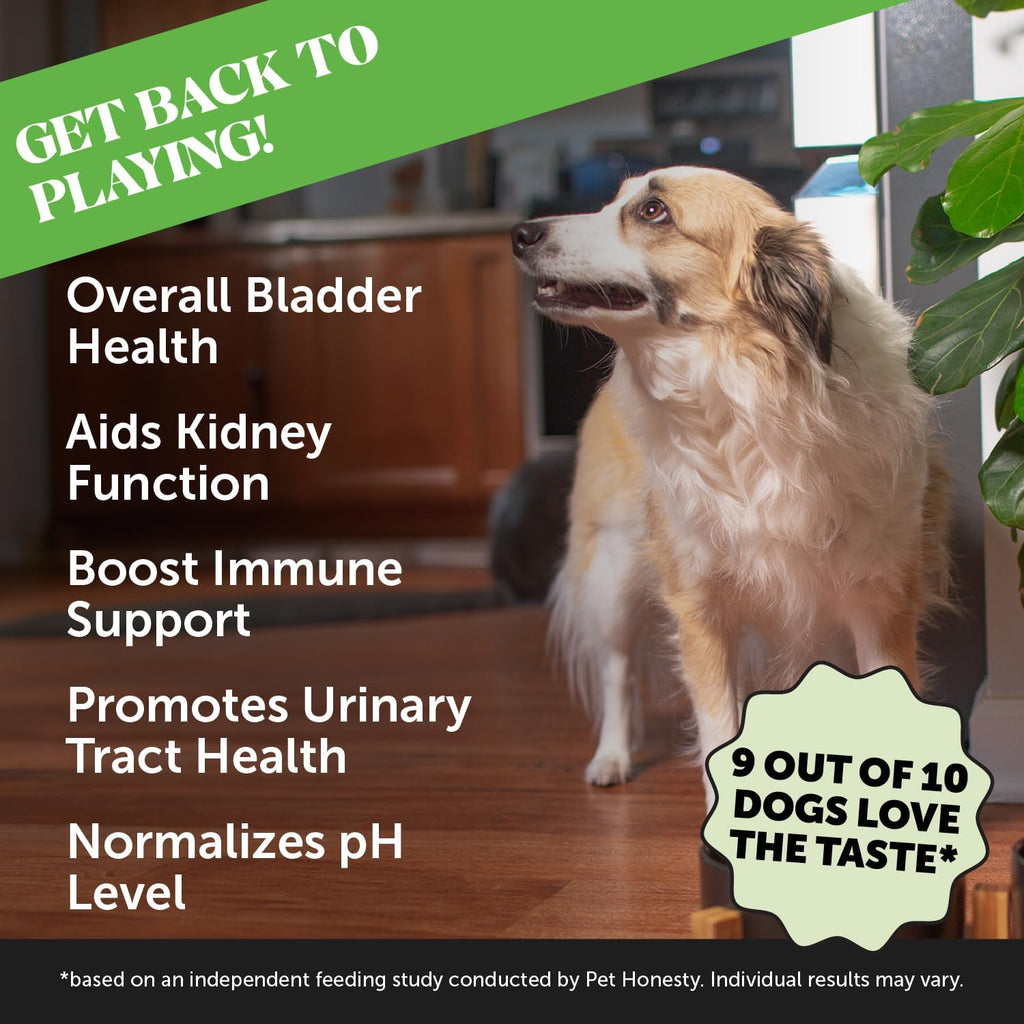 Pet Honesty Cranberry para Perros - Suplemento de Apoyo Urinario con D-Mannosa y Raíz de Malvavisco - Masticables Sabor Pollo (90 unidades)